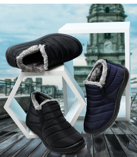 Męskie zimowe buty futrzane utrzymujące ciepło, wygodne adidasy botki - Wianko - 3