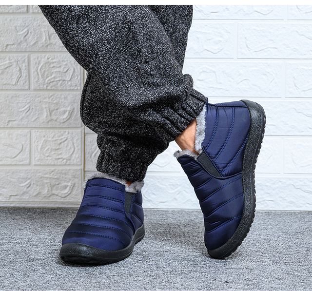 Męskie zimowe buty futrzane utrzymujące ciepło, wygodne adidasy botki - Wianko - 12