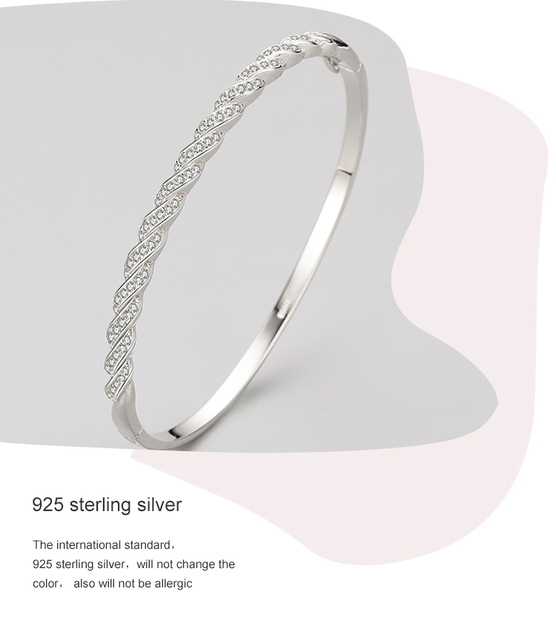 Bransoletka Ailmay z olśniewającymi cyrkoniami z 925 Sterling Silver - trendy splecione linie dla eleganckich kobiet - Wianko - 6