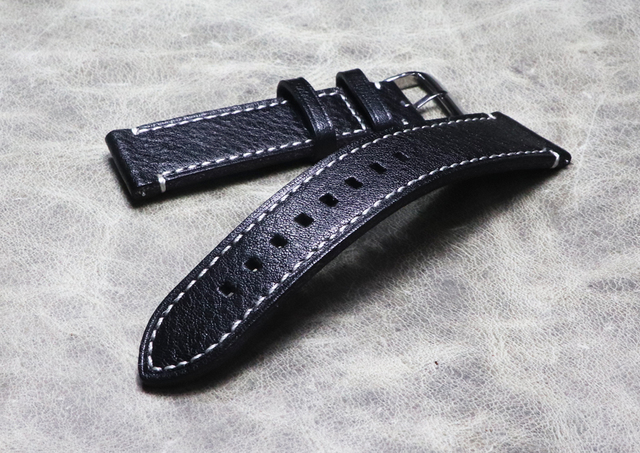 Pasek na nadgarstek z ręcznie robionej skóry naturalnej bydlęcej o szerokości 18-22mm - wysokiej jakości formalne akcesoria do zegarków - Wianko - 2