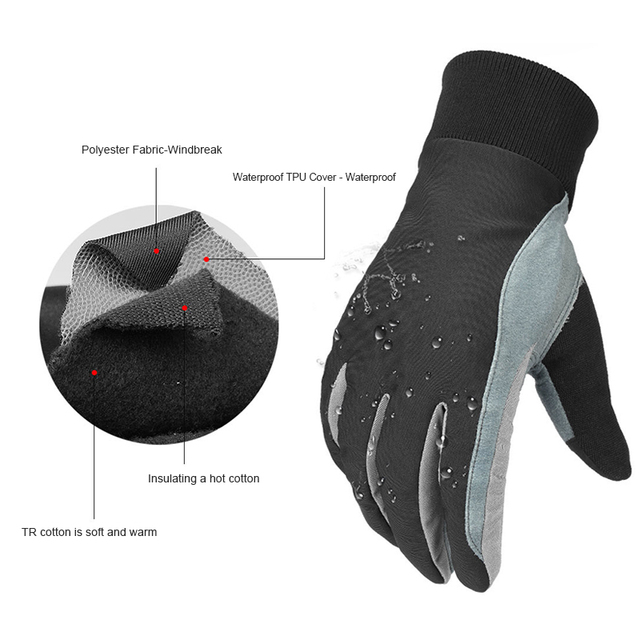 Rękawiczki narciarskie Unisex zimowe ciepłe ekran dotykowy - Wianko - 4