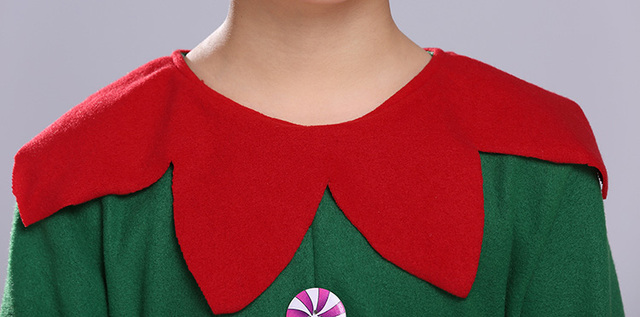 Zestaw kostiumów Boże Narodzenie Elf dla dzieci i dorosłych w kolorze zielonym - Wianko - 6
