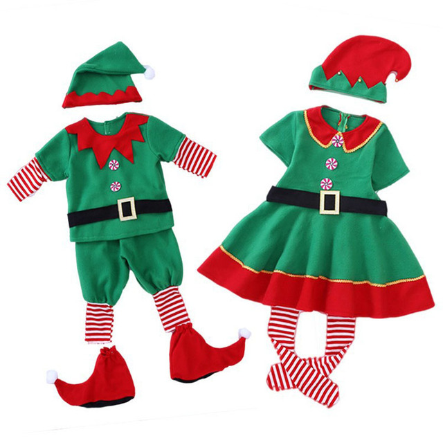 Zestaw kostiumów Boże Narodzenie Elf dla dzieci i dorosłych w kolorze zielonym - Wianko - 10