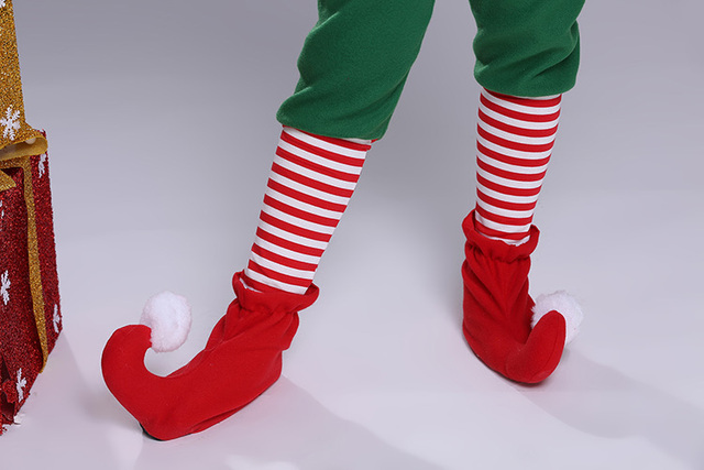 Zestaw kostiumów Boże Narodzenie Elf dla dzieci i dorosłych w kolorze zielonym - Wianko - 8