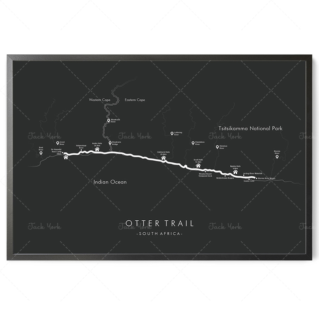 Mapa trasy wydry w RPA | Plakat szlak wydry | Sztuka mapowania szlaków | Przygoda turystyczna - Wianko - 6