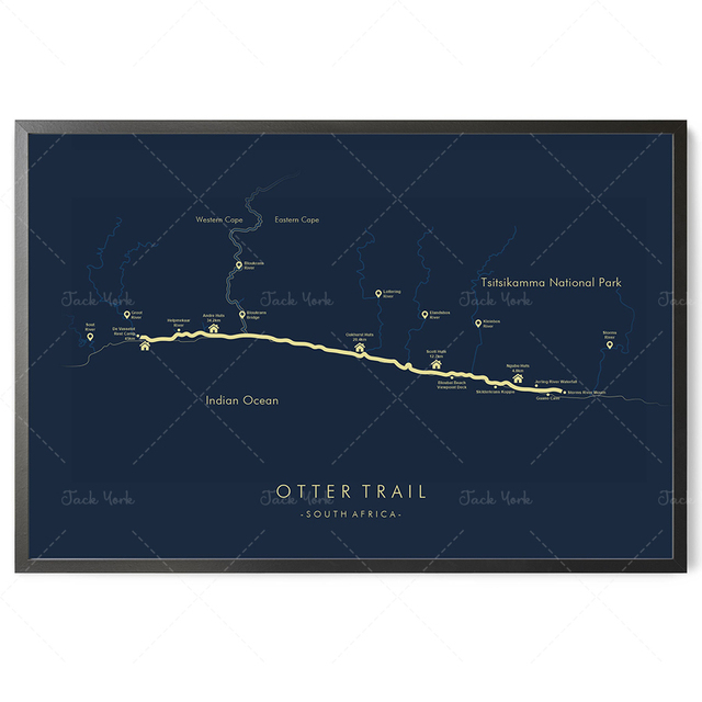 Mapa trasy wydry w RPA | Plakat szlak wydry | Sztuka mapowania szlaków | Przygoda turystyczna - Wianko - 5