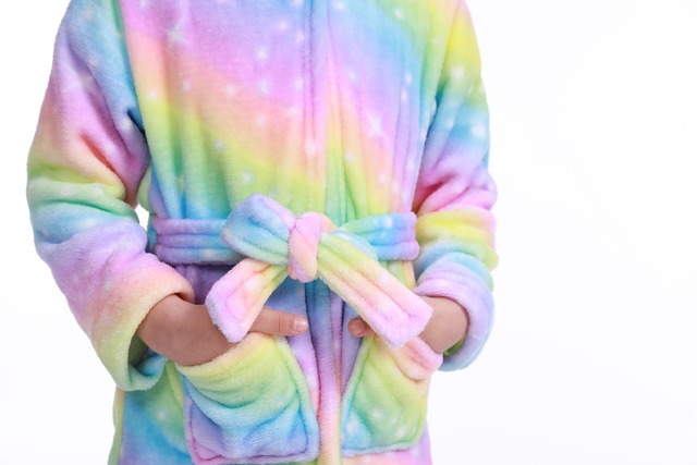 Dzieci Kigurumi jednorożec szlafrok kreskówka Rainbow szlafroki dla chłopców i dziewczynek - Wianko - 9