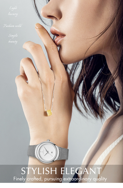 NAVIFORCE - Luksusowy zegarek kwarcowy dla kobiet z opaską siatkową i wodoszczelną obudową - Wianko - 1