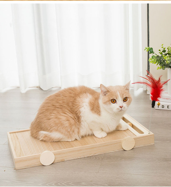 Drapak dla kota z litego drewna odporny na zużycie i szlifowanie łap, zabawka do drapania - Wianko - 7