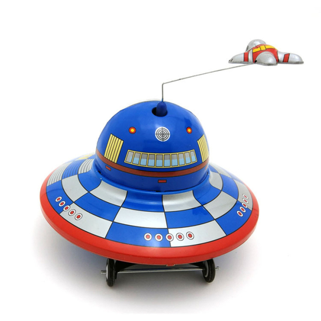 Latający spodek kosmiczny RC - mechaniczny, retro zabawka domowa z nakrętką - Wianko - 6