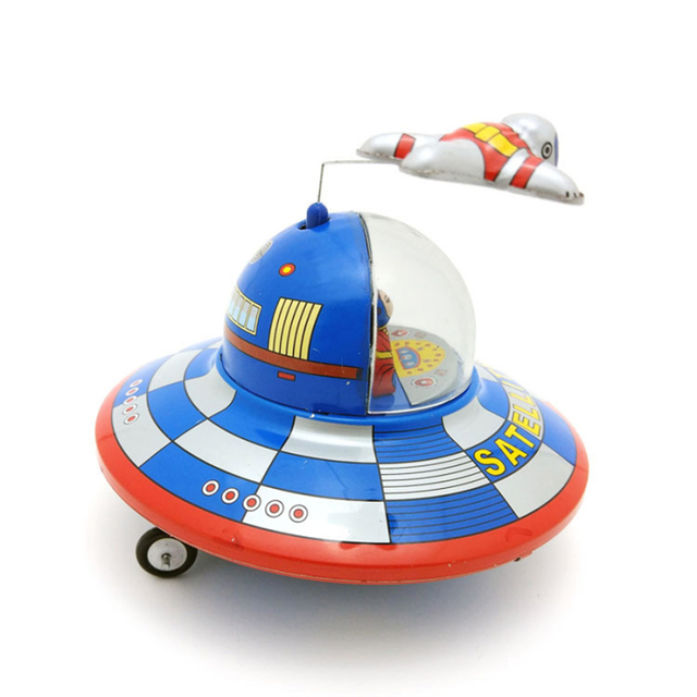 Latający spodek kosmiczny RC - mechaniczny, retro zabawka domowa z nakrętką - Wianko - 3