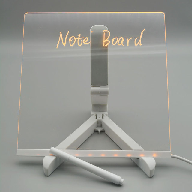 Akrylowa tablica z wymazywalnym powierzchnią i wyświetlaczem świetlnym do biura domowego z piórem USB - Wianko - 4