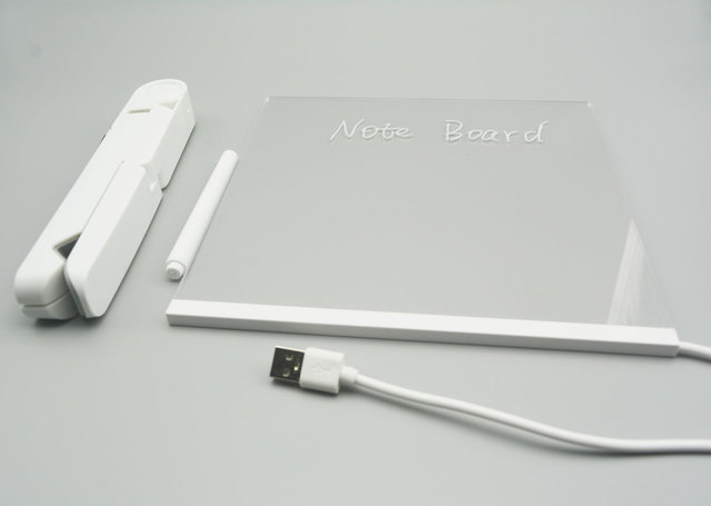 Akrylowa tablica z wymazywalnym powierzchnią i wyświetlaczem świetlnym do biura domowego z piórem USB - Wianko - 7