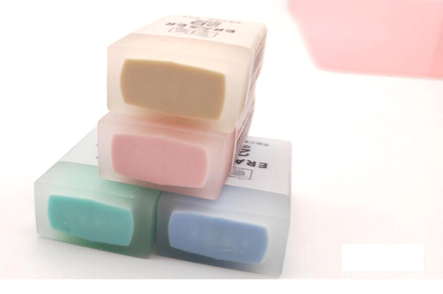 Gumka ścieralna Sandwich Eraser koloru przezroczystego - modny dodatek biurowy dla dzieci (ss-842) - Wianko - 3