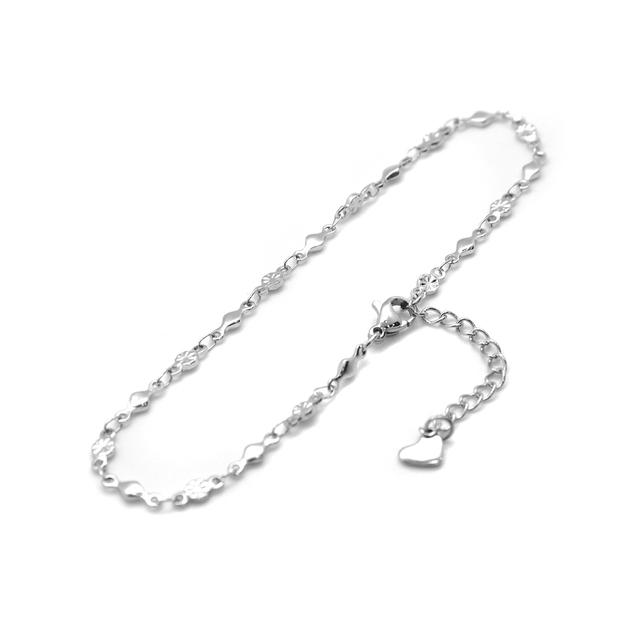 Anklet z łańcuchem ze stali nierdzewnej, kolor srebrny, biżuteria dla kobiet - Moda 304, lato, plaża - Wianko - 9