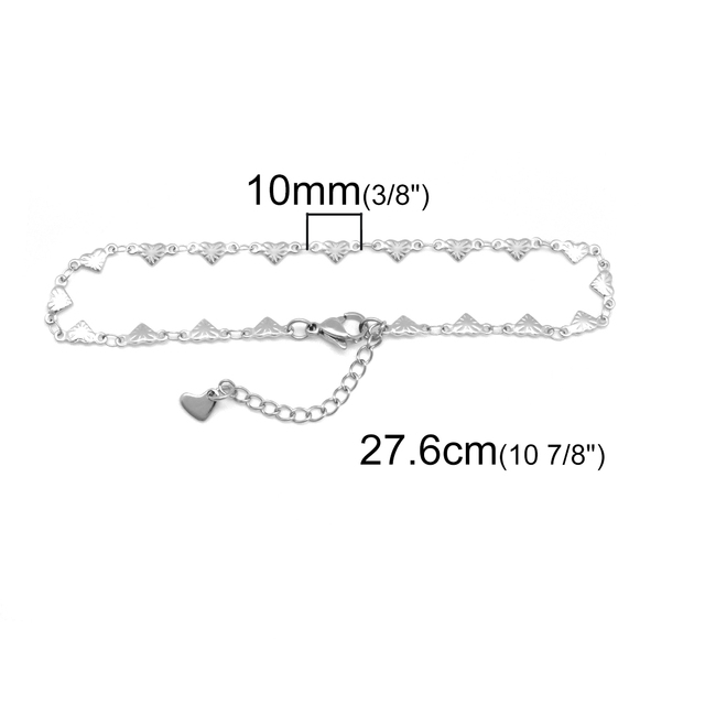 Anklet z łańcuchem ze stali nierdzewnej, kolor srebrny, biżuteria dla kobiet - Moda 304, lato, plaża - Wianko - 11