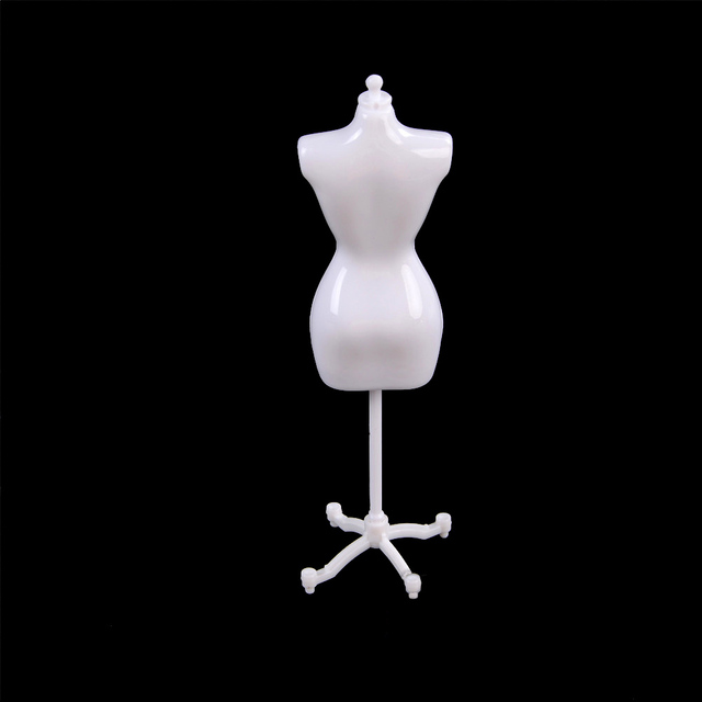 Modny wyświetlacz sukni wieczorowej dla lalek - forma ubrania manekina stojak, czarno-biały - Wianko - 4