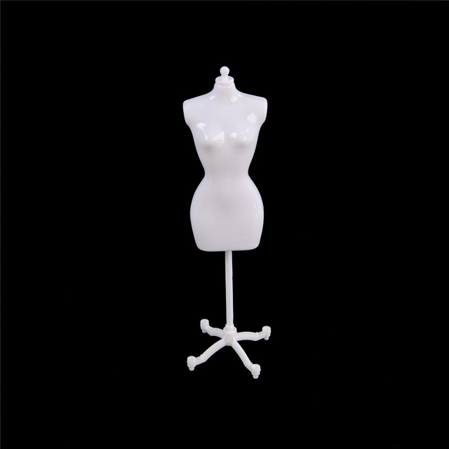 Modny wyświetlacz sukni wieczorowej dla lalek - forma ubrania manekina stojak, czarno-biały - Wianko - 11