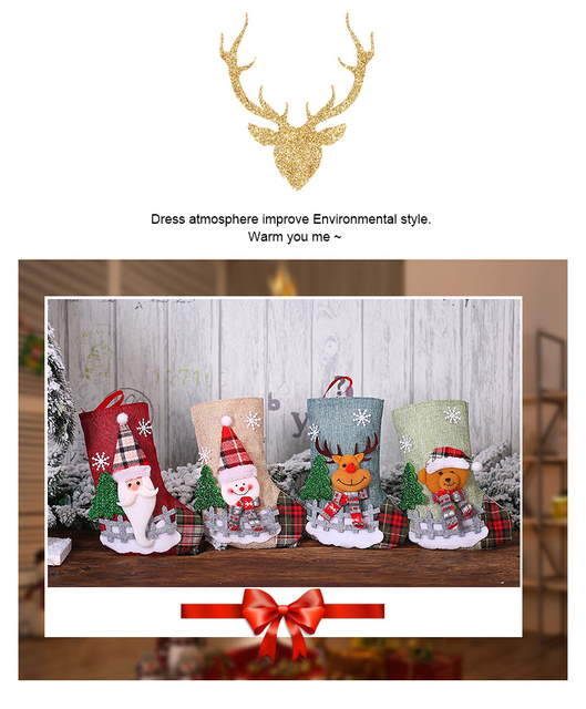 Skarpety świąteczne Ozdoby Nocnego Świętego Mikołaja na Prezent Domowy - Wianko - 1