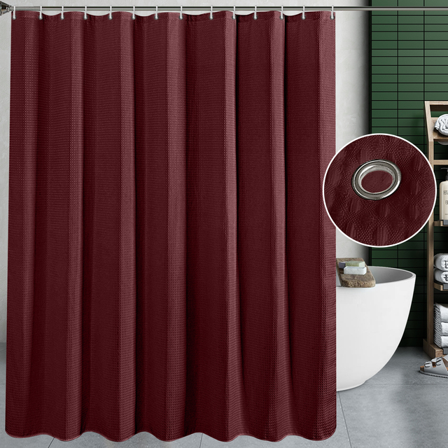 Długie czarne zasłony prysznicowe wodoodporne ze stopniowym gradientem - zestaw łączony z łóżkiem kąpielowym i do użytku w łazience z haczykami - Wianko - 14