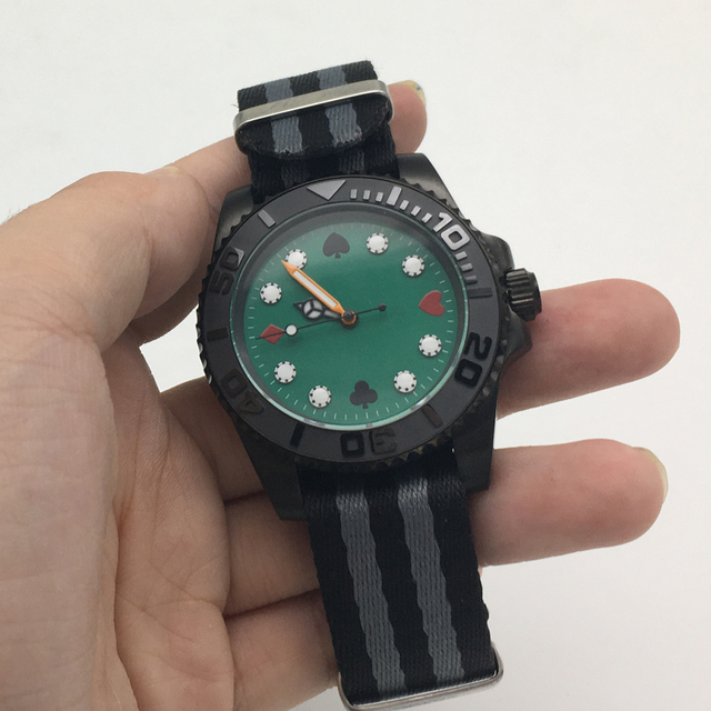 Mechaniczny zegarek męski Moda 40MM zielona tarcza, obudowa ceramiczna, automatyczny mechanizm - Wianko - 6