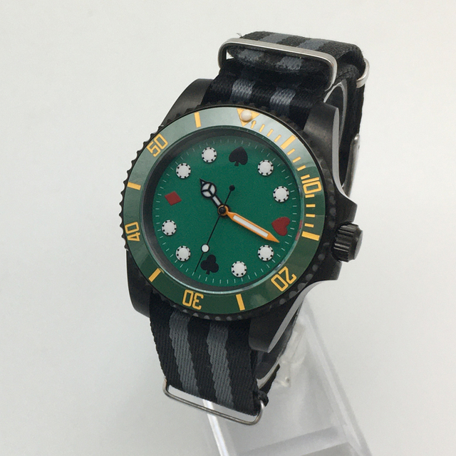 Mechaniczny zegarek męski Moda 40MM zielona tarcza, obudowa ceramiczna, automatyczny mechanizm - Wianko - 1