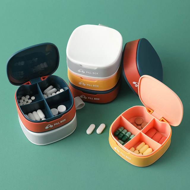 Pudełko do przechowywania pigułek Pill Case Mini - organizator medykamentów, dzielony na 4 przegródki - Wianko - 10