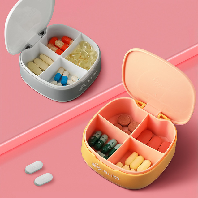 Pudełko do przechowywania pigułek Pill Case Mini - organizator medykamentów, dzielony na 4 przegródki - Wianko - 6