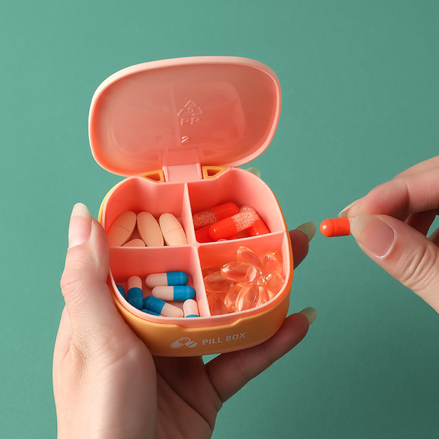 Pudełko do przechowywania pigułek Pill Case Mini - organizator medykamentów, dzielony na 4 przegródki - Wianko - 9