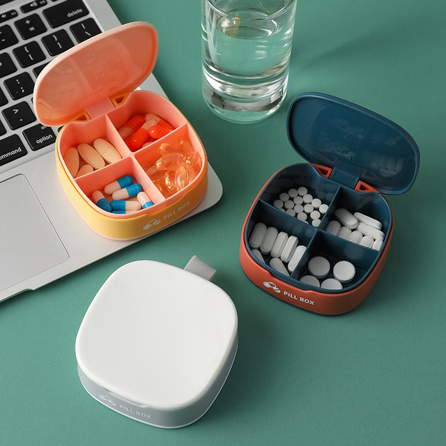 Pudełko do przechowywania pigułek Pill Case Mini - organizator medykamentów, dzielony na 4 przegródki - Wianko - 5