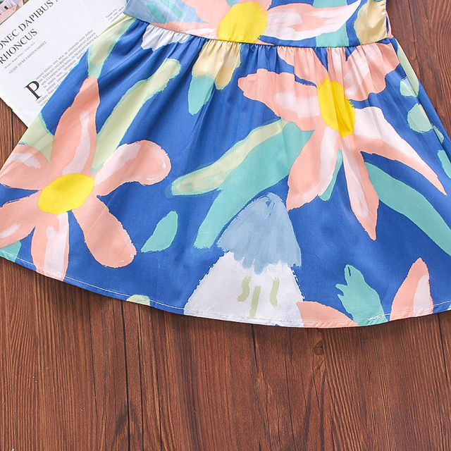 Sukienka dziecięca dla małych dziewczynek, letnia moda w kwiatowy wzór, elegancki styl wiejski - Wianko - 8