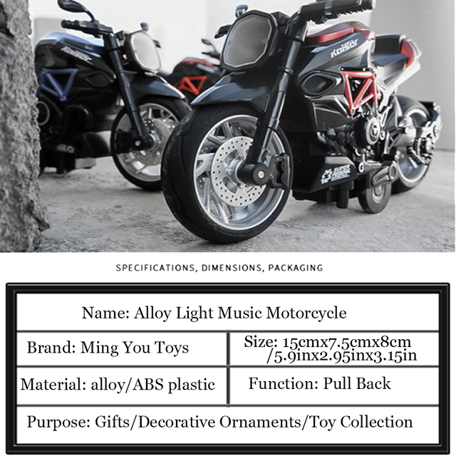 Model motocykla odlew zabawka 1:12 ze stopu - motocyklowy wyścigowy samochodzik dla dzieci - prezenty chłopców, kolekcjonerski - Wianko - 15