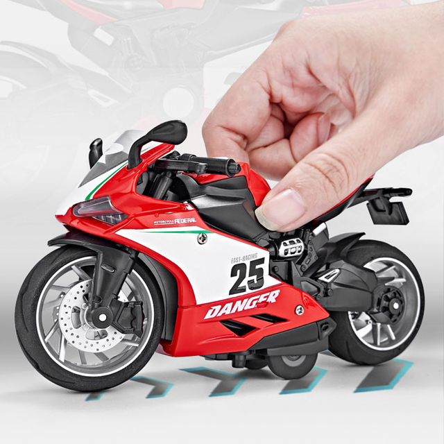 Model motocykla odlew zabawka 1:12 ze stopu - motocyklowy wyścigowy samochodzik dla dzieci - prezenty chłopców, kolekcjonerski - Wianko - 6