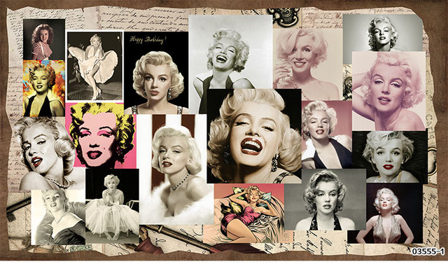 Mural ścienny papierowy Marilyn Monroe z motywem cegły 3D do salonu - tło sofy - Wianko - 13