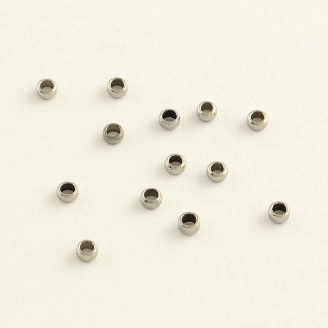 100 sztuk drobnych, szydełkowanych koralików paciorkowych ze stali nierdzewnej o wielkości 2.5x1.5mm z otworem o średnicy 1 ~ 1.5mm - Wianko - 1