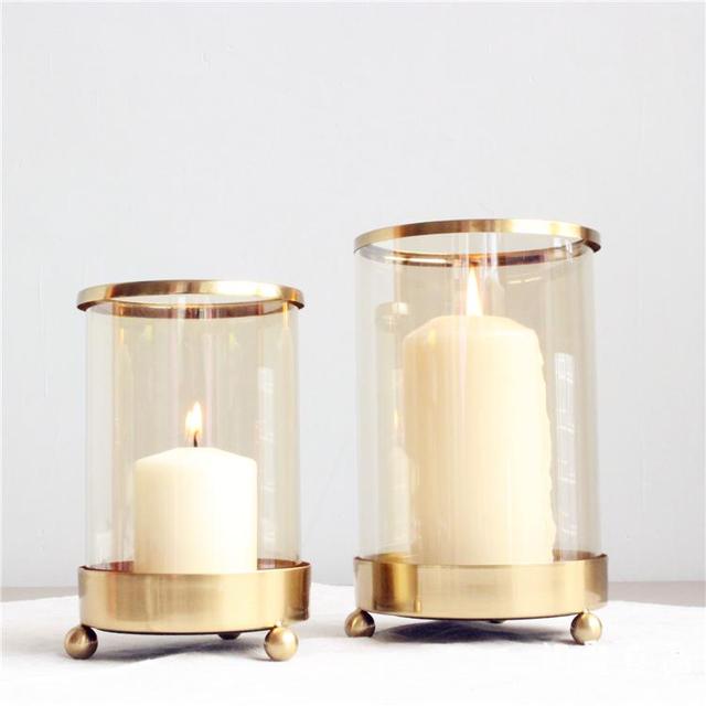 Złoty świecznik ze szklanym uchwytem w stylu skandynawskim - idealny dodatek ślubny, bożonarodzeniowy, do dekoracji stołu - ZP50ZT - Wianko - 14