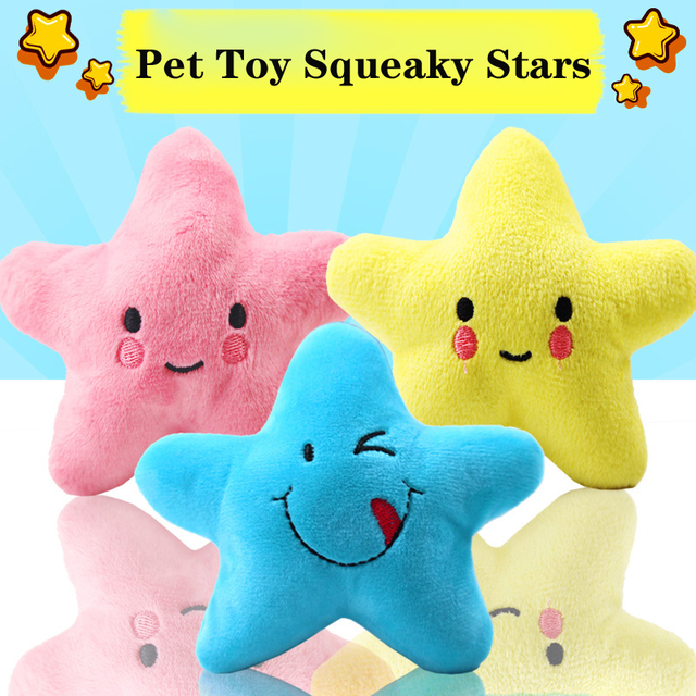 Pluszowa skrzypiąca zabawka dla psa w kształcie gwiazdy, odporna na zgryzienia, idealna do gryzienia i zabawy - Wianko - 1
