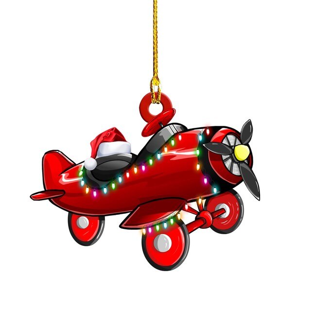 Dekoracyjny wisiorek choinka samochód - ozdoba świąteczna - ciężarówka pociąg dom dzieci prezenty - Wianko - 22