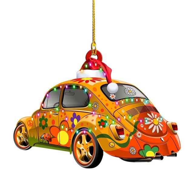Dekoracyjny wisiorek choinka samochód - ozdoba świąteczna - ciężarówka pociąg dom dzieci prezenty - Wianko - 21