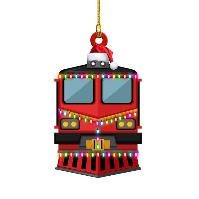 Dekoracyjny wisiorek choinka samochód - ozdoba świąteczna - ciężarówka pociąg dom dzieci prezenty - Wianko - 23