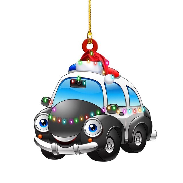 Dekoracyjny wisiorek choinka samochód - ozdoba świąteczna - ciężarówka pociąg dom dzieci prezenty - Wianko - 20