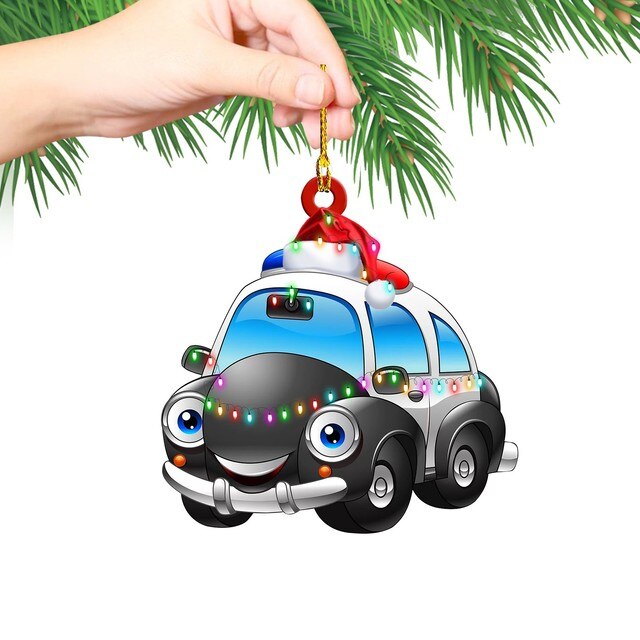 Dekoracyjny wisiorek choinka samochód - ozdoba świąteczna - ciężarówka pociąg dom dzieci prezenty - Wianko - 38