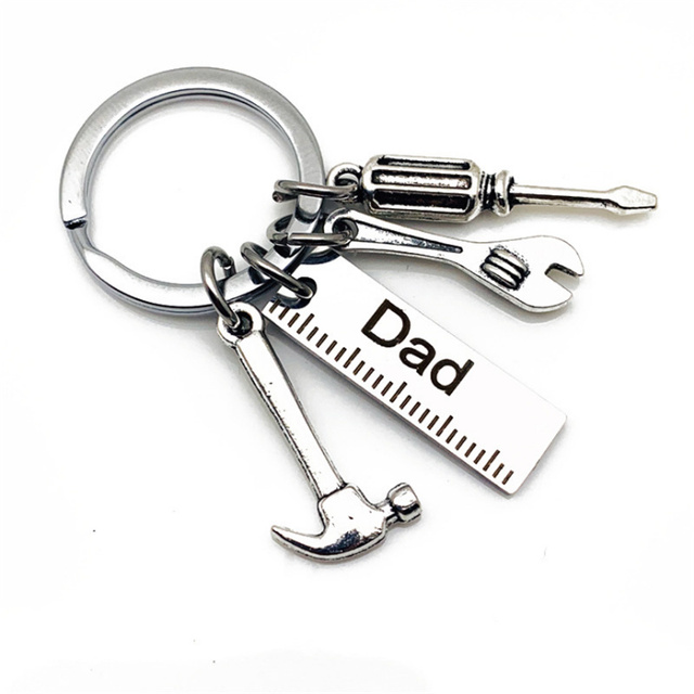 Brelok na klucze ze stali nierdzewnej z tłuczkiem i śrubokrętem - prezent dla taty - Wianko - 6