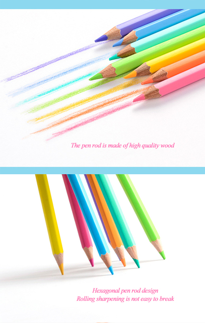 Kolorowe ołówki Marco 12/24 kolorów, nietoksyczne do kolorowania, 9100 seria Macaron dla uczniów - Wianko - 6