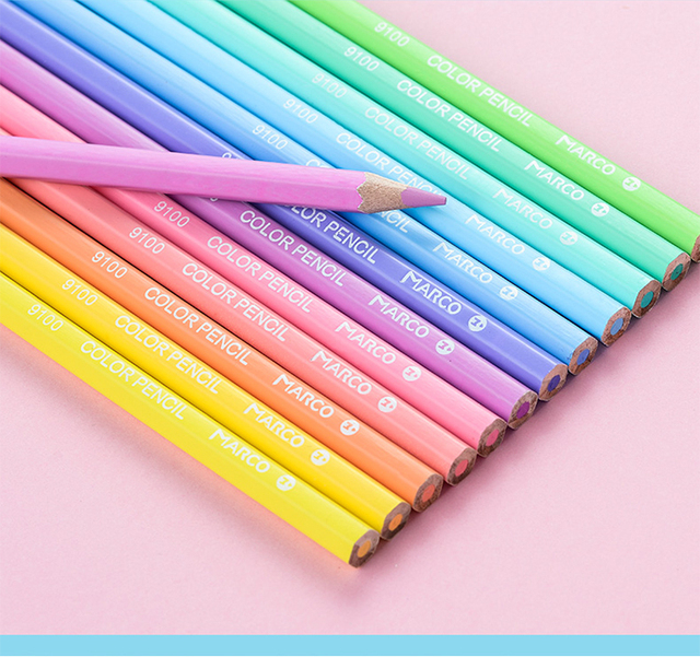 Kolorowe ołówki Marco 12/24 kolorów, nietoksyczne do kolorowania, 9100 seria Macaron dla uczniów - Wianko - 12