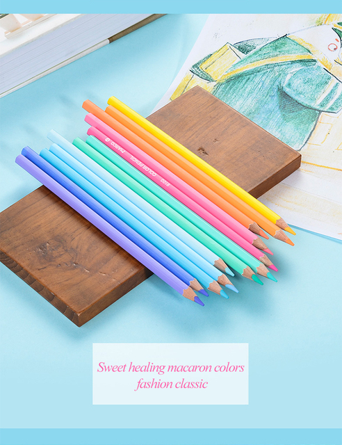Kolorowe ołówki Marco 12/24 kolorów, nietoksyczne do kolorowania, 9100 seria Macaron dla uczniów - Wianko - 3