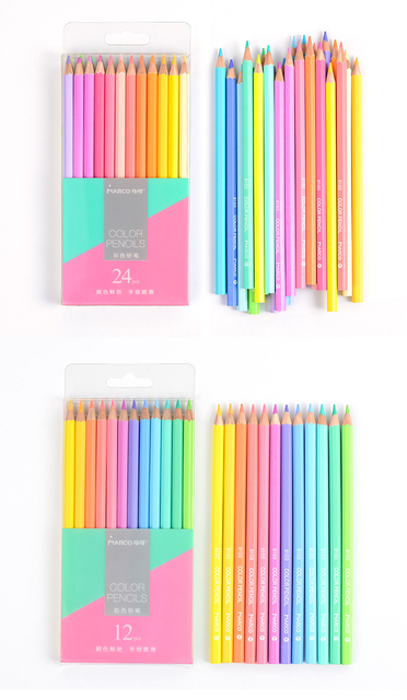 Kolorowe ołówki Marco 12/24 kolorów, nietoksyczne do kolorowania, 9100 seria Macaron dla uczniów - Wianko - 13