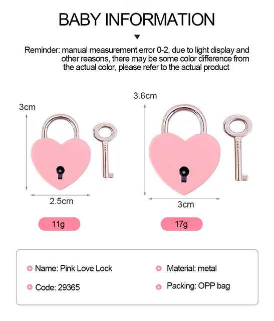 Przenośny zamek na klucz w stylu antycznym - różowa miłość - Wianko - 11