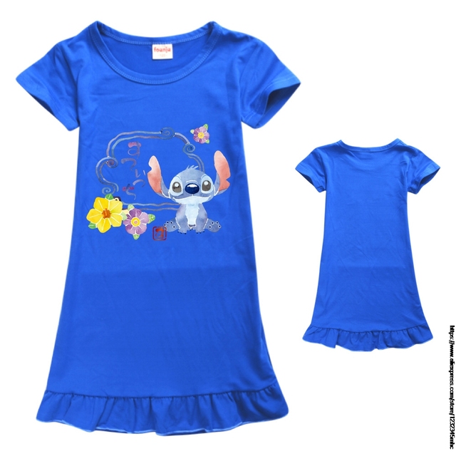 Dziecięca koszula nocna z podobizną Stitch dla małej nastoletniej dziewczynki, ubrania domowe na lato - Wianko - 14