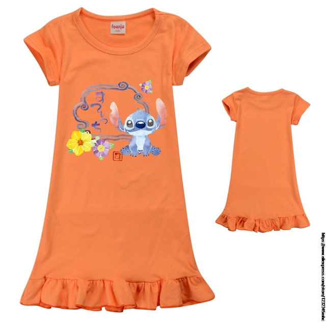 Dziecięca koszula nocna z podobizną Stitch dla małej nastoletniej dziewczynki, ubrania domowe na lato - Wianko - 17